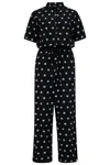 Sugarhill Brighton Women's Thelma Jumpsuit Black, Flower Polka Rainbow In Black