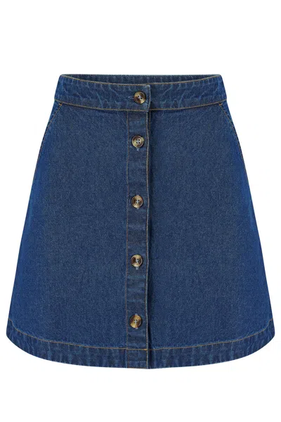 Sugarhill Brighton Women's Trixie Mini Skirt, Deep Blue Denim