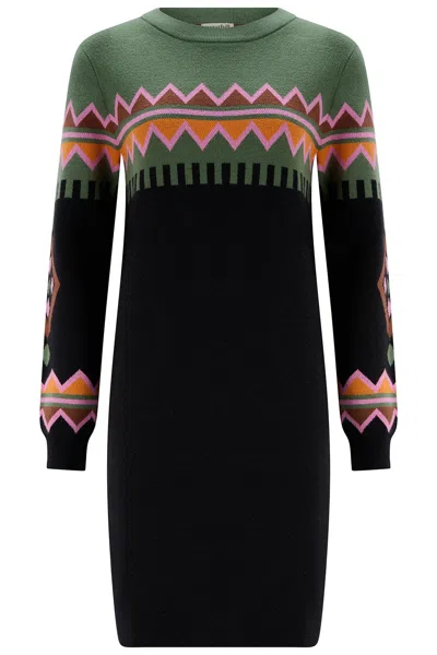 Sugarhill Brighton Women's Verity Knitted Short Dress Black Fairisle