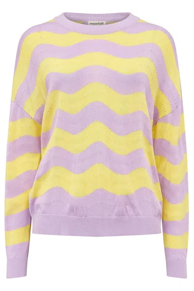 Sugarhill Brighton Women's Yellow / Purple Tina Jumper Lilac, Lemon, Waves In Multi