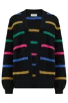 Sugarhill Brighton Women's Yvette Cardigan Black, Bright Lines In Black