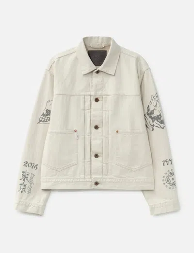 Sugarhill Tattoo Flash Print Pocket Denim Jacket In Neutral