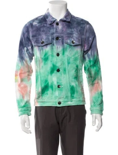 Pre-owned Sugarhill Tie-dye Print Trucker Jacket In Green