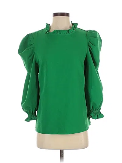 Pre-owned Sugarlips 3/4 Sleeve Blouse In Green