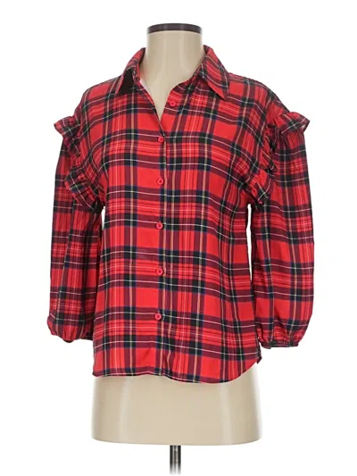 Pre-owned Sugarlips 3/4 Sleeve Blouse In Red