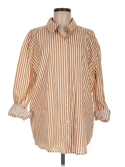 Pre-owned Sugarlips 3/4 Sleeve Button Down Shirt In Orange