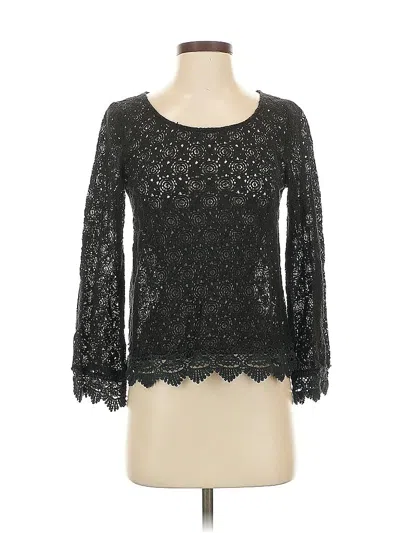 Pre-owned Sugarlips 3/4 Sleeve Top Black Sweetheart Neckline Tops