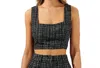Sugarlips Adriella Tweed Tank Top In Black Multi In Multi