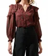 Sugarlips Aggie Top In Burg-black In Brown