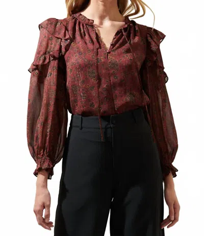 Sugarlips Aggie Top In Burg-black In Brown