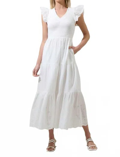 Sugarlips Aleah Sunfire Tiered Midi Dress In White