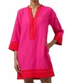 Sugarlips Allie Shift Linen Mini Dress In Fuchsia In Pink