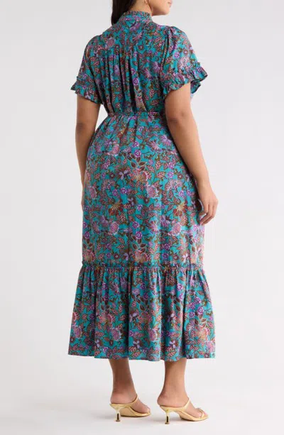 Sugarlips Alna Floral Cotton Midi Dress In Multi