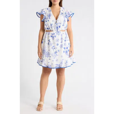 Sugarlips Alvina Tropics Cely Cutout Minidress In Multi