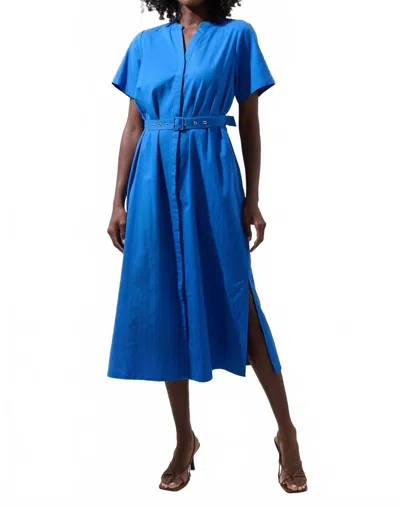 Sugarlips Amira Button Front Midi Dress In Cobalt In Blue