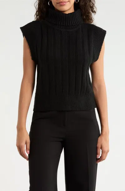 Sugarlips Anaya Ribbed Turtleneck Sweater In Black