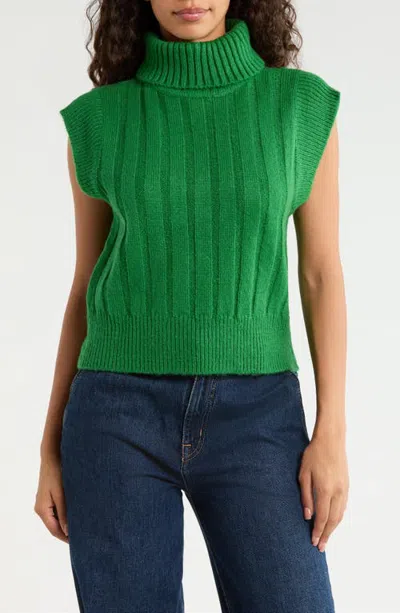 Sugarlips Anaya Ribbed Turtleneck Sweater In Kelly-green