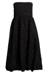 Sugarlips Arielle Floral Jacquard Strapless Maxi Dress In Black