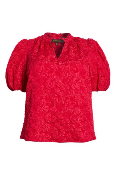 Sugarlips Arielle Jacquard Puff Sleeve Top In Multi
