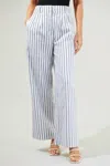 Sugarlips Arlah Striped Pleated Pant In Navy Blue In Blue