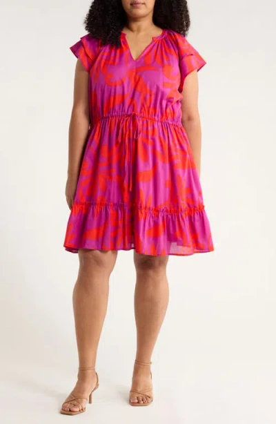 Sugarlips Arona Floral Baden Cotton Dress In Pink
