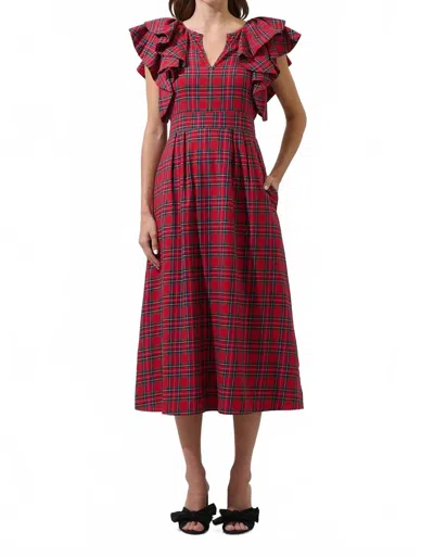 Sugarlips Arvada Plaid Deneta Shift Mini Dress In Red Multi