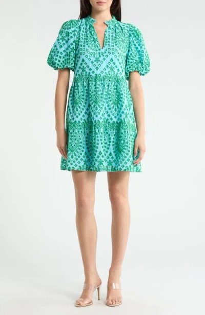 Sugarlips At Sea Jacey Eyelet Babydoll Dress In Green