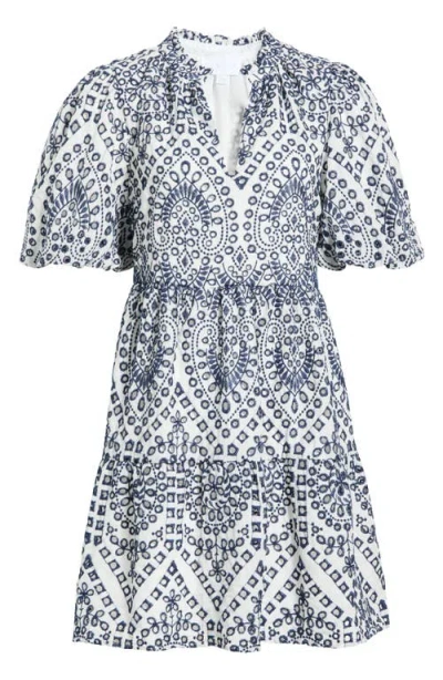 Sugarlips At Sea Jacey Eyelet Babydoll Dress In Blue