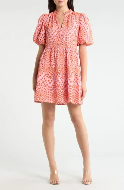 Sugarlips At Sea Jacey Eyelet Babydoll Dress In Pink