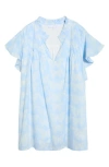 Sugarlips Aubry Butterfly Cindi Ruffle Top In Blue In Blue