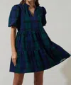 Sugarlips Babydoll Mini Dress In Hudson Plaid
