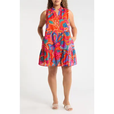 Sugarlips Baila Floral Gemmely Shift Mini Dress In Red