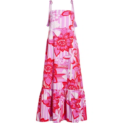 Sugarlips Barba Tropical Veth Shift Maxi Dress In Pink