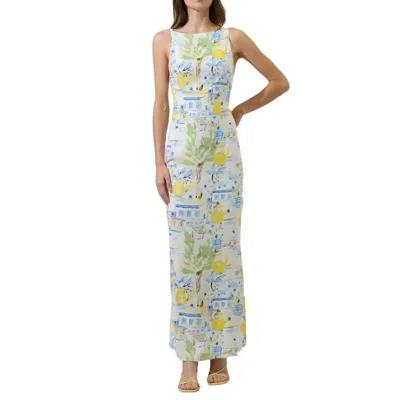 Sugarlips Bart Town Mizie Open Back Maxi Dress In Amalfi Coast In Multi