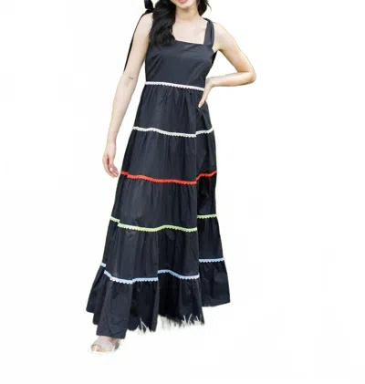 Sugarlips Beauty Tiered Maxi Dress In Black