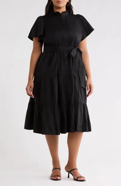 Sugarlips Bellucci Cotton Poplin Tiered Dress In Multi