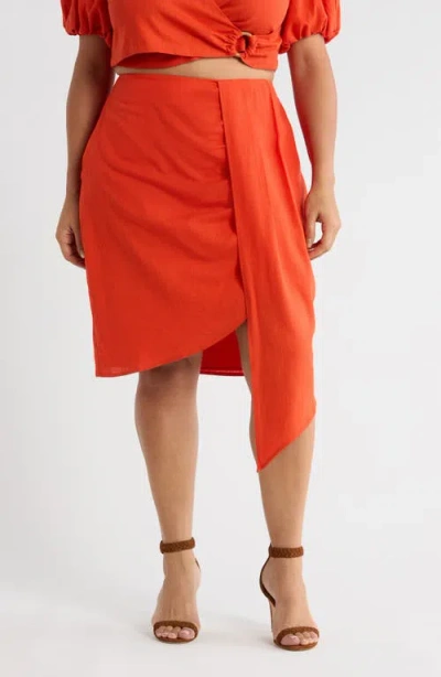 Sugarlips Bet On You Faux Wrap Skirt In Orange