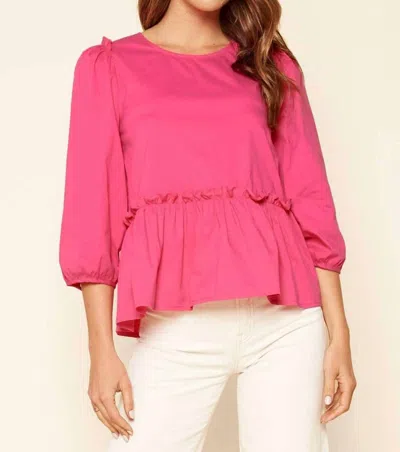 Sugarlips Bloomheart Balloon Sleeve Blouse In Pink