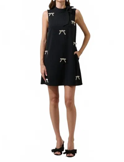 Sugarlips Bow Shift Mini Dress In Black