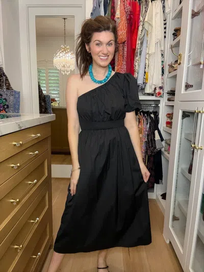 Sugarlips Bridgette Poplin Midi Dress In Black