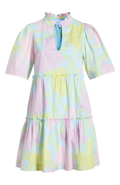 Sugarlips Brisa Floral Dixie Tiered Cotton Dress In Multi