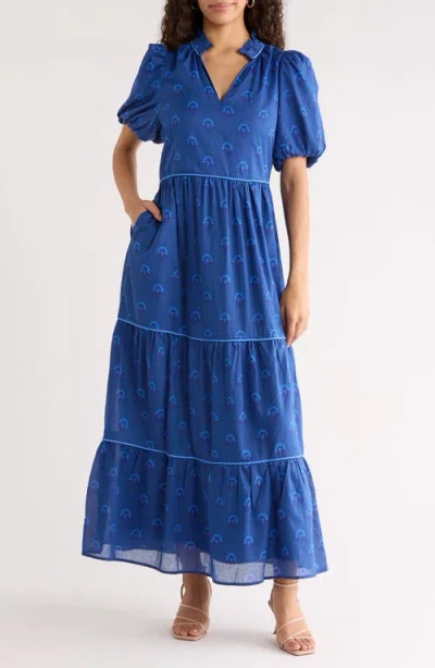 Sugarlips Briza Medallion Print A-line Dress In Blue