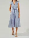 Sugarlips Button Midi Dress In Blue/white/stripe In Multi