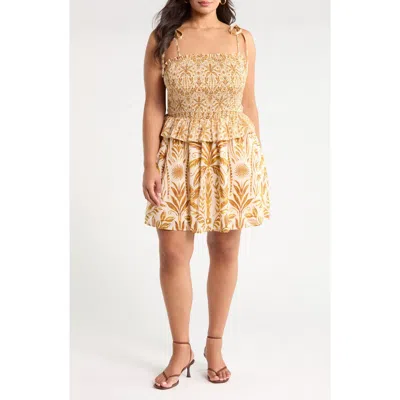 Sugarlips Calina Tropical Irvine Smocked Dress In Multi