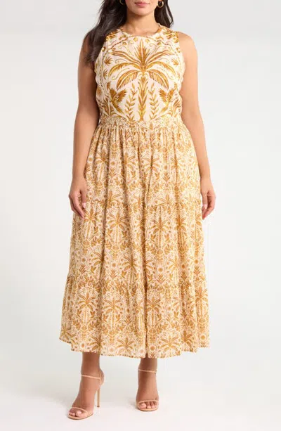Sugarlips Calina Tropical Sleeveless Maxi Dress In Multi