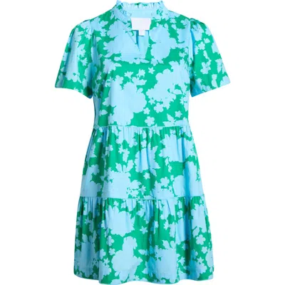 Sugarlips Candace Floral Tiered Cotton Dress In Multi
