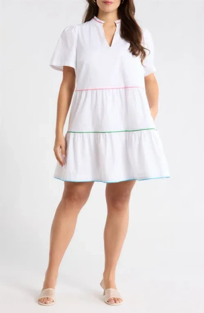 Sugarlips Candace Tiered Mini Dress In White
