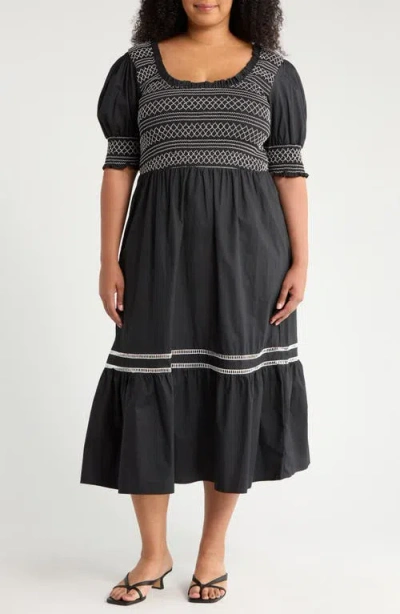 Sugarlips Carlene Smocked Midi Dress In Black