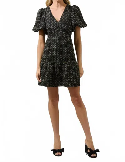 Sugarlips Carrol Zaylee Tweed May Tiered Mini Dress In Black
