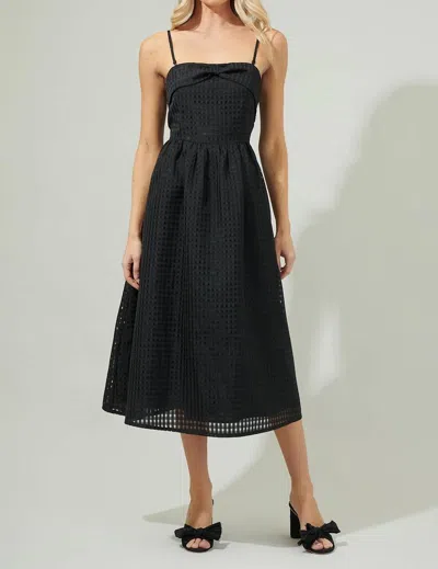 Sugarlips Cary Chest Bow Midi Dress In Black